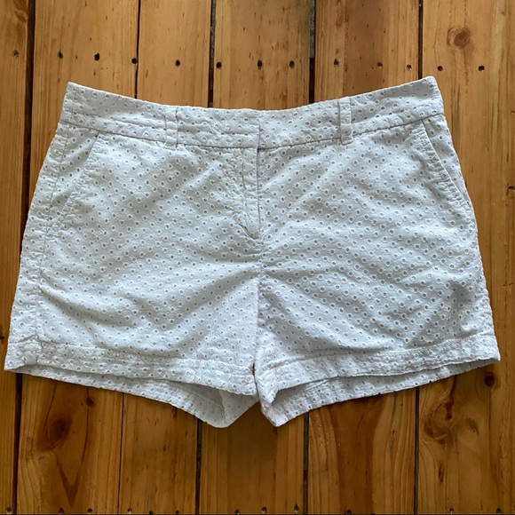 Ann Taylor Loft White Eyelet Shorts 
